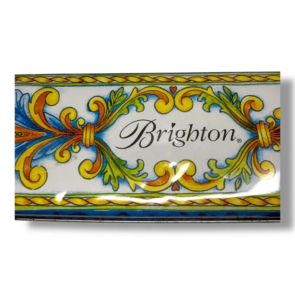 Brighton Decorative Metal‎ Tin Box Scroll Design Removable Lid Read Details